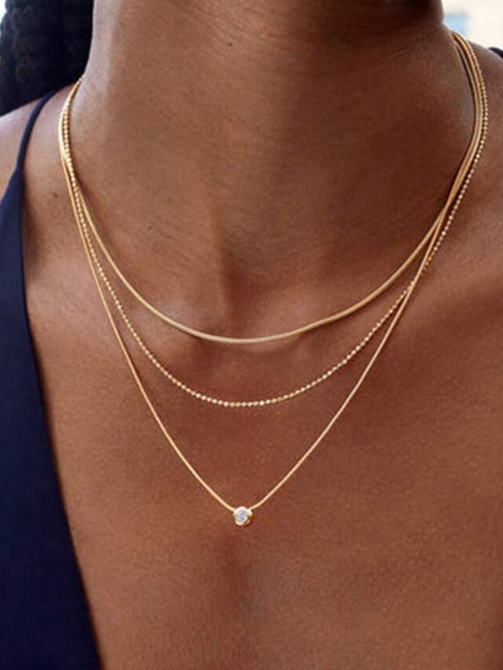 Gold Layered Necklace Set R549